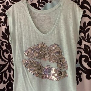 Express Sequin Lips Shirt